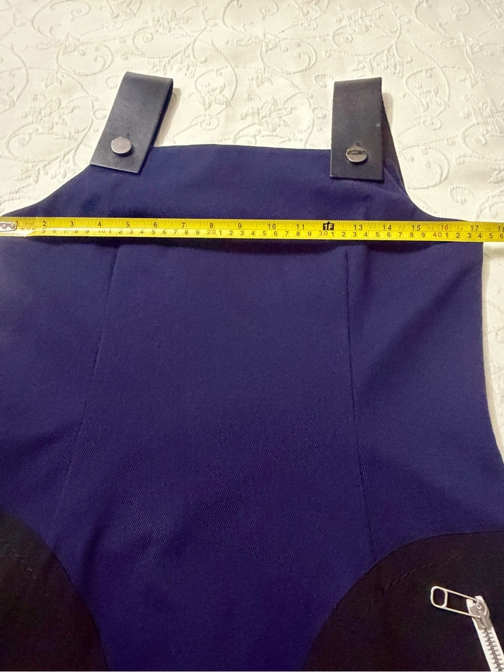 Sportmax Navy Midi Dress with Black Strap and Pocket Details - Picture 8 of 11